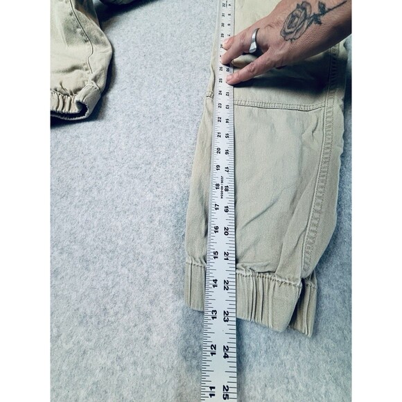 WXYZ Cargo Pants Tan Youth Size Medium - Zippers Pockets Elastic Waist - Picture 9 of 10
